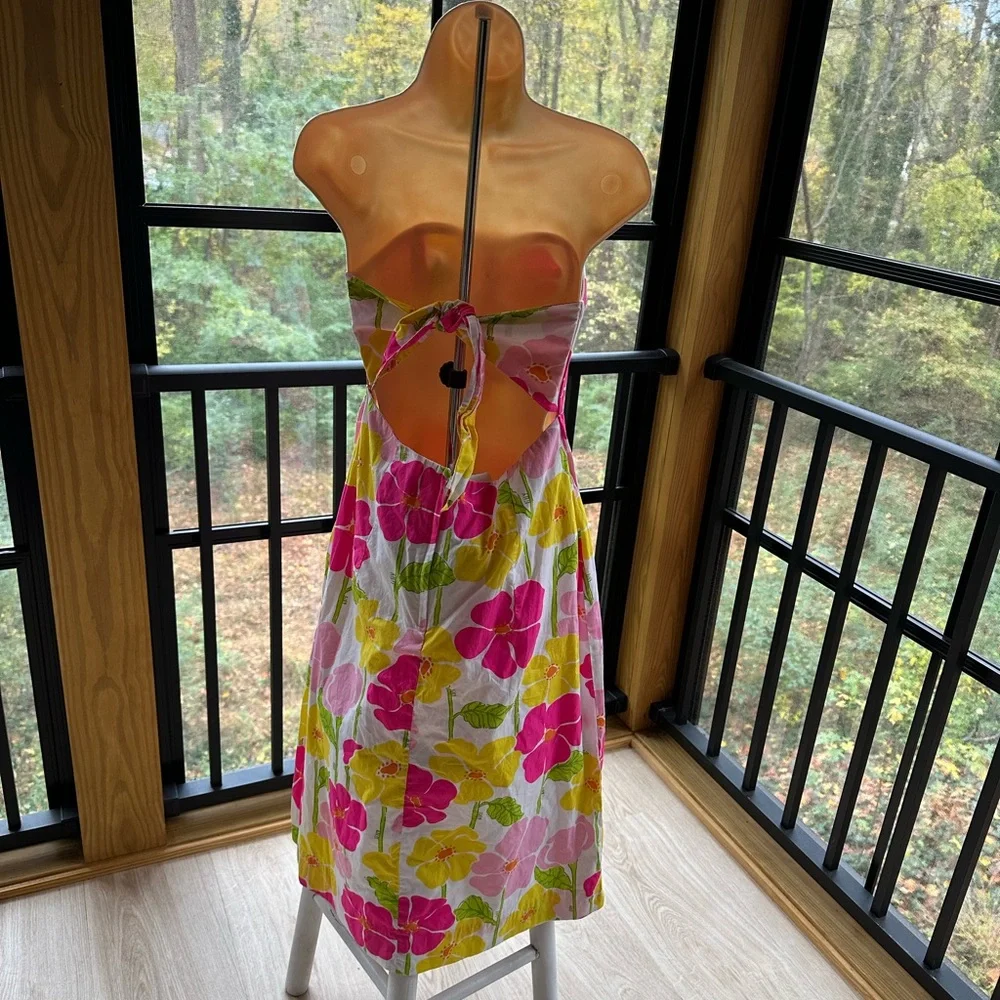 Vintage Lilly Pulitzer Sabrina Sweet Sally Print Flowered Sundress Tie-Back ~ 8 - Picture 6 of 13
